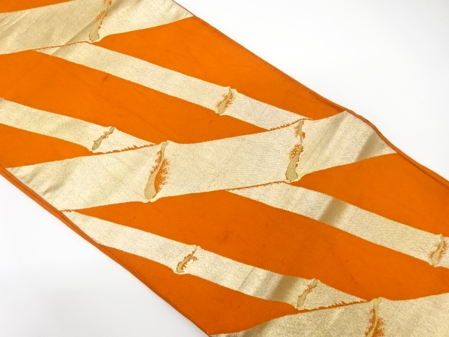 JAPANESE KIMONO / ANTIQUE FUKURO OBI / SILK / WOVEN BAMBOO